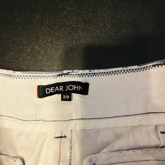 Dear John Finnegan Printed Cuffed Shorts Floral Light Blue White Women's Size 29 - Picture 6 of 7